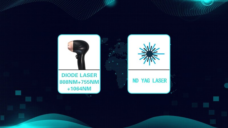 Ultimamed Spectra DUOLASE YAG-Dióda Lézeres szőrtelenítő és tetoválás eltávolító gép Triwave dióda lézerrel és ND:YG Lézerrel